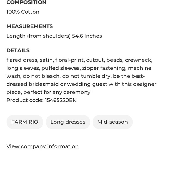 Farm Rio Palermo black cut out long sleeve maxi dress NWT XS - Picture 5 of 12